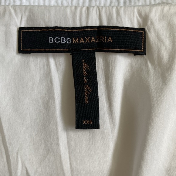 BCBGMaxAzria White Flutter Sleeve Wrap Blouse - Picture 2 of 3